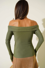 Madonna Çapraz Yaka Bluz Yeşil T4331 (Beden: S) - Görsel 3