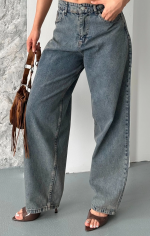 Baggy Kar Yıkama Eskitme Kahve Jeans Pantolon D2007 (Beden: 36) - Görsel 4