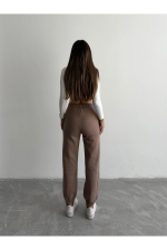 3 İplik Şardonlu Paça Lastikli Eşofman Vizon İs001 (Beden: L) - Görsel 2