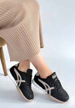 Zlay Siyah Cilt Bej Detaylı Bağcıklı Spor Ayakkabı (Numara: 36)