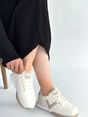 Jowen Bej Cilt Vizon Detaylı Bağcıklı Spor Ayakkabı (Numara: 36)