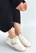 Jowen Bej Cilt Vizon Detaylı Bağcıklı Spor Ayakkabı (Numara: 39) - Görsel 2