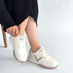 Jowen Bej Cilt Vizon Detaylı Bağcıklı Spor Ayakkabı (Numara: 39) - Görsel 4