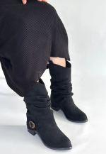 Canty Siyah Süet Körüklü Topuklu Çizme (Numara: 39) - Görsel 3