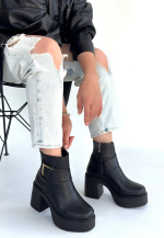 Lonji Siyah Cilt Topuklu Bot (Numara: 39) - Görsel 3