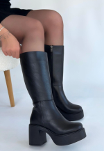 Disan Siyah Cilt Topuklu Çizme (Numara: 40) - Görsel 3