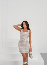 Askılı Ch Kumaş Düğmeli Elbise Pudrabeyaz H265007 (Beden: Xl) - Görsel 3