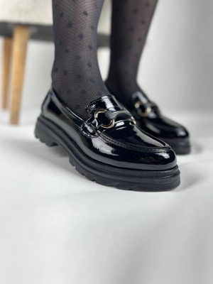 Kb-Zn101 Kuback Kömür Rugan Günlük Kadın Babet (Numara: 36)