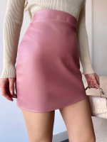 Düz Deri Etek Pudra H24468 (Beden: L) - Görsel 2