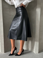 Komple Parçalı Deri Etek Siyah H26441 (Beden: S)