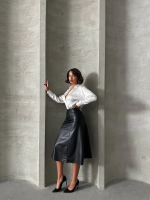 Komple Parçalı Deri Etek Siyah H26441 (Beden: M) - Görsel 4