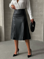 Komple Parçalı Deri Etek Siyah H26441 (Beden: M) - Görsel 5