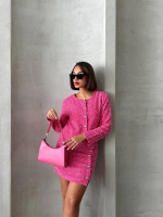 Ceketli Etek Takım Chl Kumaş Fuşya H24443 (Beden: M) - Görsel 2