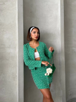 Ceketli Etek Takım Chl Kumaş Yeşil H24443 (Beden: S) - Görsel 2