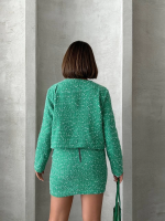 Ceketli Etek Takım Chl Kumaş Yeşil H24443 (Beden: L) - Görsel 4