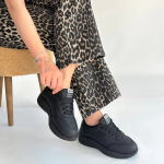 Yejja Siyah Cilt Bağcıklı Spor Ayakkabı (Numara: 39) - Görsel 4