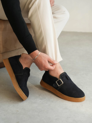 Kb-Kx1 Kuback Lacivert Kahve Taban Kürklü Günlük Erkek Ayakkabı (Numara: 44)