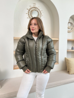 Puffer Kısa Mont Haki St25534 (Beden: S) - Görsel 4