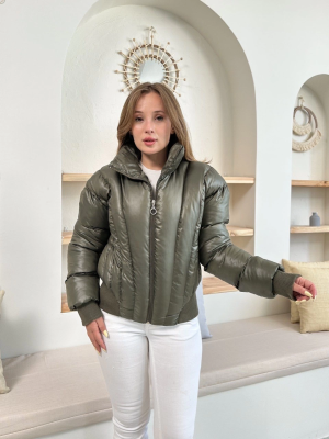 Puffer Kısa Mont Haki St25534 (Beden: L)