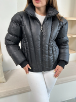 Puffer Kısa Mont Siyah St25534 (Beden: M) - Görsel 5