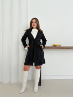 Cepli Kuşaklı Kaşe Kaban Antrasit St26458 (Beden: S) - Görsel 4