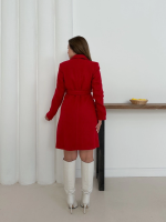 Cepli Kuşaklı Kaşe Kaban Kırmızı St26458 (Beden: Xl) - Görsel 4