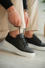 Kb-X516 Kuback Siyah Cilt Günlük Erkek Ayakkabı (Numara: 41)