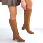 Roksa Taba Süet Topuklu Çizme (Numara: 36) - Görsel 4