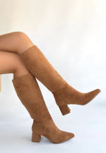 Roksa Taba Süet Topuklu Çizme (Numara: 39) - Görsel 3