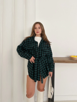 Uzun Kaşe Gömlek Petrol Yeşili St255812 (Beden: S) - Görsel 3