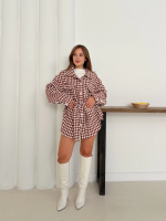 Uzun Kaşe Gömlek Beyazkremit St255812 (Beden: M)