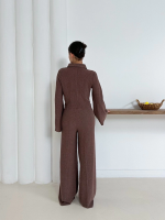 Gömlek Yaka Kaplama Düğmeli Takım Kahve St265866 (Beden: Xl) - Görsel 3