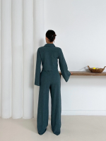 Gömlek Yaka Kaplama Düğmeli Takım Petrol Yeşili St265866 (Beden: Xl) - Görsel 3