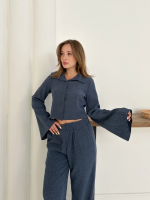 Gömlek Yaka Kaplama Düğmeli Takım Lacivert St265866 (Beden: Xl) - Görsel 4