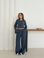 Gömlek Yaka Kaplama Düğmeli Takım Lacivert St265866 (Beden: Xl)