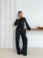 Gömlek Yaka Kaplama Düğmeli Takım Antrasit St265866 (Beden: L) - Görsel 6