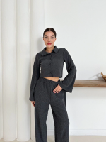 Gömlek Yaka Kaplama Düğmeli Takım Antrasit St265866 (Beden: Xl) - Görsel 5