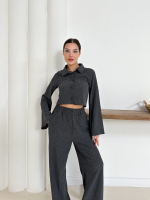 Gömlek Yaka Kaplama Düğmeli Takım Antrasit St265866 (Beden: Xl) - Görsel 4