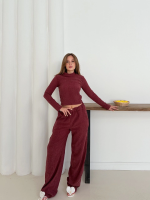 Balıkçı Yaka Örme Takım Bordo St265865 (Beden: S) - Görsel 4