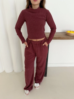 Balıkçı Yaka Örme Takım Bordo St265865 (Beden: M) - Görsel 7