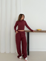 Balıkçı Yaka Örme Takım Bordo St265865 (Beden: M) - Görsel 3