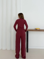 Balıkçı Yaka Örme Takım Bordo St265865 (Beden: L) - Görsel 2