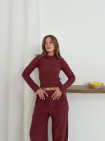 Balıkçı Yaka Örme Takım Bordo St265865 (Beden: L) - Görsel 6