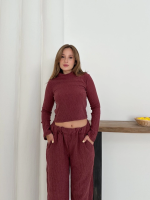 Balıkçı Yaka Örme Takım Bordo St265865 (Beden: Xl) - Görsel 5