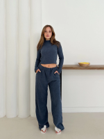 Balıkçı Yaka Örme Takım Lacivert St265865 (Beden: M) - Görsel 5