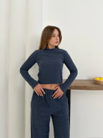 Balıkçı Yaka Örme Takım Lacivert St265865 (Beden: L) - Görsel 3