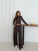 Balıkçı Yaka Örme Takım Kahve St265865 (Beden: S)