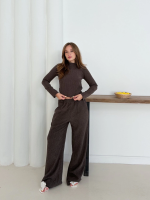 Balıkçı Yaka Örme Takım Kahve St265865 (Beden: M) - Görsel 2