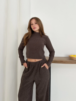 Balıkçı Yaka Örme Takım Kahve St265865 (Beden: Xl) - Görsel 3