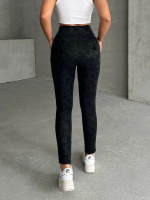 Gizli Yan Fermuarlı Bulut Desenli Tayt Siyah H248638 (Beden: S) - Görsel 8